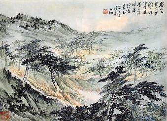 「鹿柴」申二伽・画〈詩与画 唐詩三百首〉.JPG